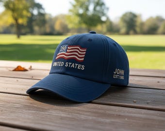 Chapeau brodé drapeau américain personnalisé, casquette de baseball patriotique 250e anniversaire 1776-2026, cadeau américain du cinquantième anniversaire