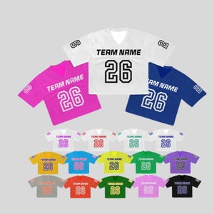Custom Short Football Jersey – Personalized Shirt with Stitched or Printed Team Name & Number, Summer Sportswear for Women, Girls Football