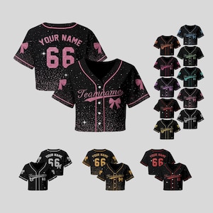 Custom Crop Baseball Jersey for Women, Personalized Cheerleading Shirt with Name & Number, Navel-Revealing Game Day Top, Game Day Gift