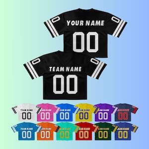 Custom Football Crop Jersey, Personalized with Team Name, Number, Logo – Cute Short Shirt for Women, Girls, Fans, Game Day Outfits