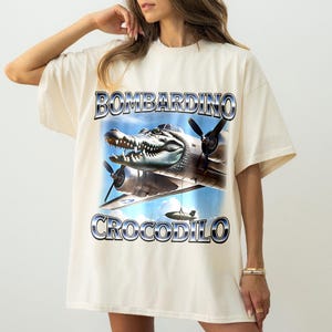 Bombardino Crocodilo Tee, Funny Brain Rot Tshirt, Bootleg Rap Shirt, Meme Tee, Weird Clothes Tshirt, Brainrot Tee, Crocodile Tshirt