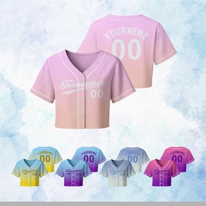Custom Gradient Basketball Crop Jersey for Women – Personalized Name & Number Streetwear Sports Top, Game Day Outfit, Game Day Gift