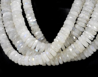 5.5mm 8 strand RAINBOW MOONSTONE faceted gem stone wheel rondelle beads 5mm