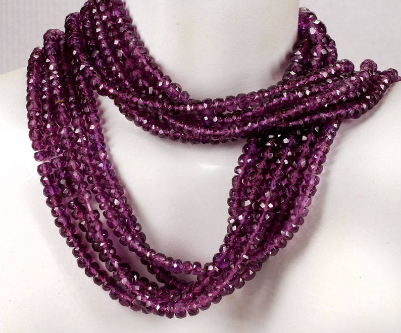 Garnet Beads Rhodolite Garnets Faceted Rondelles Roundels Rondels January Birthstone Earth Mined Gem 4 or 8-Inch Strand 3 to 5mm