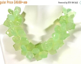 ON SALE Lime Green Chalcedony Star Beads Faceted Star Shaped Briolettes Earth Mined Gemstone - 5, 10, or 15 Briolettes - About 12x12mm