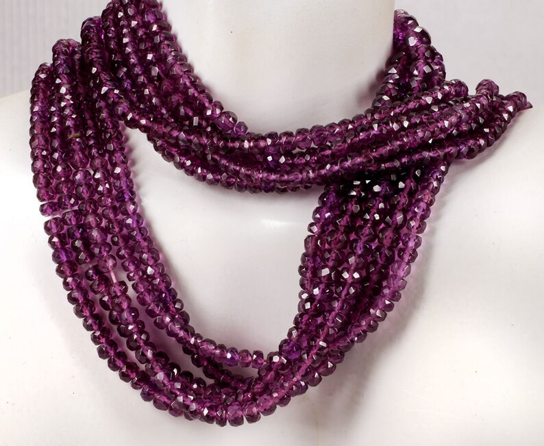 Garnet Beads Rhodolite Garnets Faceted Rondelles Roundels Rondels January Birthstone Earth Mined Gem 4 or 8-Inch Strand 3 to 5mm