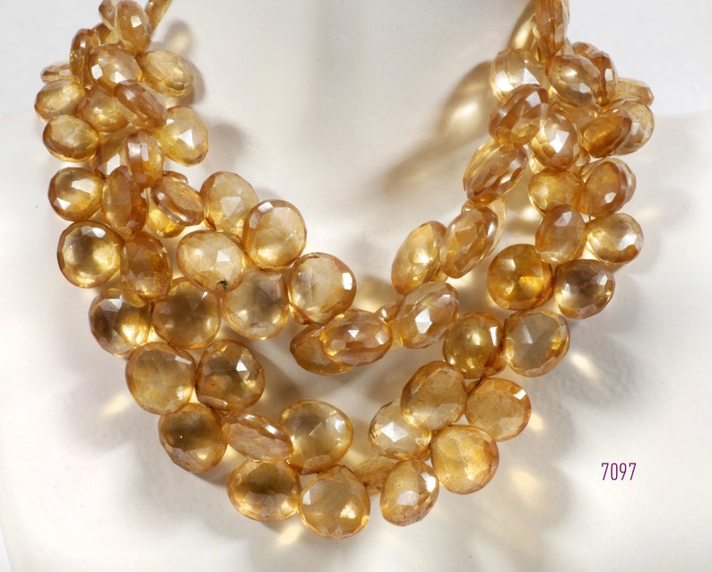 Mystic Golden Apricot Quartz Faceted Heart Shaped Beads Earth Etsy