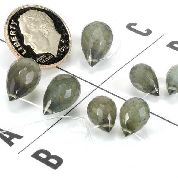 Moss Aquamarine Beads, Faceted Teardrops, Sage Green, March Birthstone, Earth Mined Gemstone     Pairs      10x6 to 13.6x8.4mm