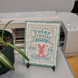 Tarjeta de Pascua de Peter Cottontail.