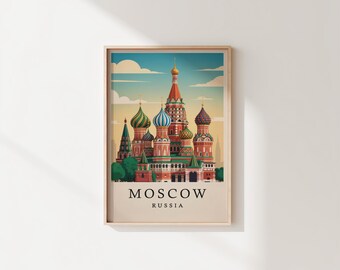 1847年 聖ワシリイ大聖堂、モスクワ、ロシア - 白黒鋼版画「ペインの