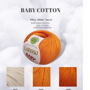 Baby Cotton Yarn, Soft Summer Yarn, 100% Giza Cotton, Crochet Top,  Amigrumi Yarn, Knitting yarn, Crochet Cotton, 4 ply Sport Weight, Craft