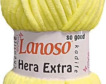 Lanoso Hera Extra Chunky Chenille Yarn, Soft Polyester for Blankets, Toys