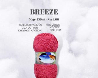 Gizza Cotton Viscose Yarn: 4 Ply Sport Weight, Crochet Knit DIY