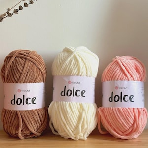 YarnArt Dolce Toy Yarn, Amigurumi Project, Plush Yarn, Stuffed Toy, Vegan Yarn,  Hypoallergenic Baby Blanket Yarn, Fluffy Yarn, Soft Cushion