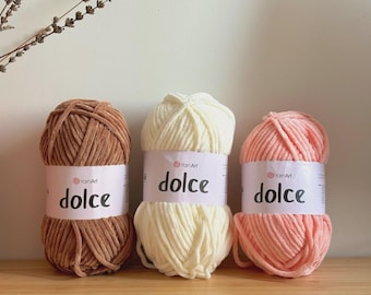 Chunky Chenille YarnArt Dolce: Plush Amigurumi, Baby Blanket, Vegan