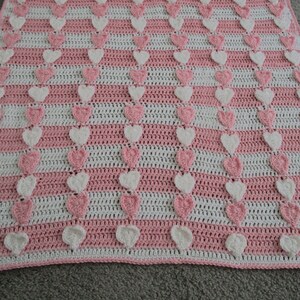 Hearts Crochet Baby Blanket Patterns, Chunky Afghan Throw, Cozy Rainbow
