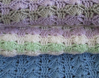 Crochet Patterns, Easy Crochet Blanket Pattern, Beginnner Crochet Afghan Pattern, Crochet Baby Blanket Pattern, Throw Blanket ARCHING SHELLS
