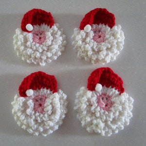 Vintage Christmas Crochet PATTERN, Santa Face Christmas Ornaments, Holiday Decor, Applique, Crochet Ornament