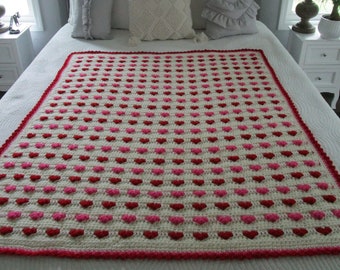 Crochet Baby Blanket Pattern, Heart Crochet Throw Blanket, Crochet Patterns