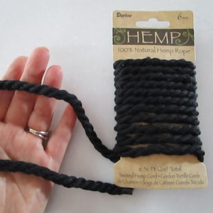 Black Hemp Cord: 6mm Twisted Jewelry Macrame Rope