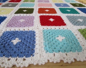 GRANNY SQUARES Crochet Baby Blanket Pattern, Throw Blanket Crochet Patterns