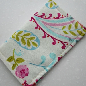 Cartera Paisley para mujer, tarjetero, identificación con insignia de flores