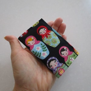 Tarjetero de muñeca rusa, billetera de viaje, billetera para mujer