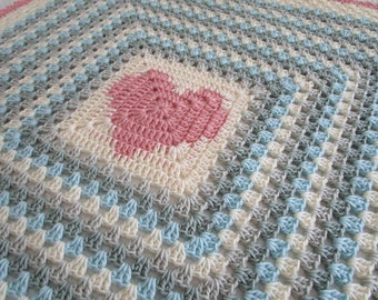 Granny Heart Crochet Blanket Pattern: Easy Beginner Afghan (PDF Pattern)