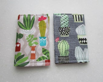 Succulents Womens Wallet, Cactus Business Card Holder, Badge ID Travel Wallet