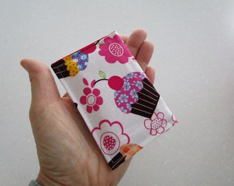 Cupcakes Womens Wallet, Business Card Holder, Minimalist Travel Wallet