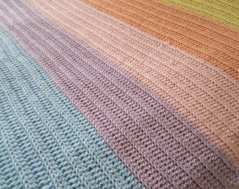 Crochet Patterns Baby Blanket, Chunky Throw Blanket, Rainbow Afghan, Pride Flag Blanket