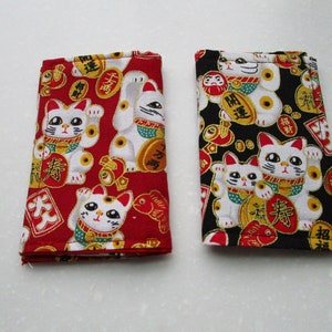 Cartera de mujer con diseño de gato de la suerte, estilo kawaii, tarjetero y credencial