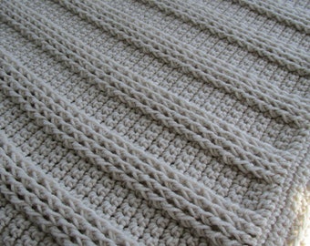 Couverture épaisse au crochet côtelé, motif de couverture pour bébé au crochet, jeté au crochet, motif afghan au crochet