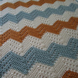 Openwork Ripple Crochet Blanket Pattern: Chevron Throw (PDF Pattern)