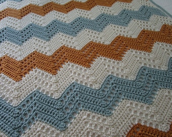 Openwork Ripple Crochet Blanket Pattern: Chevron Throw (PDF Pattern)
