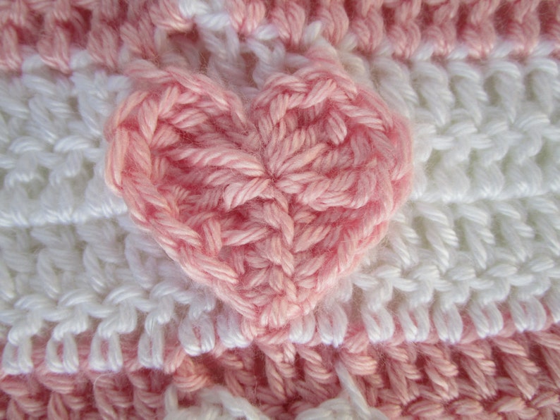 Hearts Crochet Baby Blanket Patterns Chunky Afghan Throw Etsy