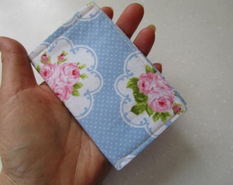 Womens Wallet, Flower Shabby Chic Wallet, Tea Bag Holder