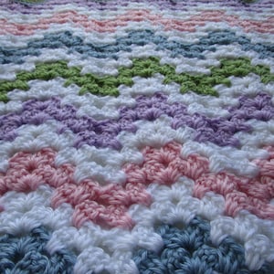 Modern Granny Chevron, Crochet Baby Blanket Pattern, Crochet Throw Blanket, Crochet Afghan Pattern image 2
