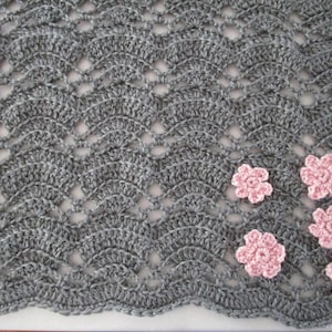 Modern Crochet Baby Blanket Pattern, Crochet Throw Blanket, Crochet Patterns, Crochet Flowers