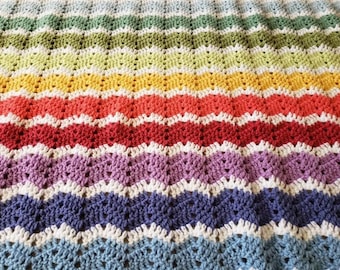 Easy Crochet Blanket Pattern, Crochet Chevron Throw Blanket, Crochet Afghan Pattern, Crochet Baby Blanket