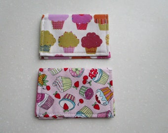 Cupcakes Womens Wallet, Baking Gifts, Gift Card Holder, Business Card Holder