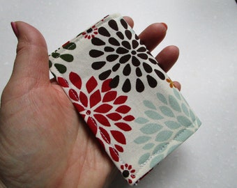 Flower Womens Wallet, Floral Business Card Case, Minimalist Wallet, Tea Bag Holder