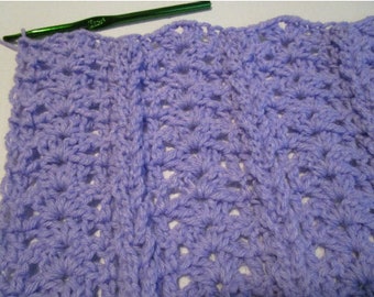 Crochet Blanket Pattern, Crochet Patterns, Crochet Baby Blanket Pattern, Throw Blanket, Crochet Afghan Pattern, SHELLS and CHAIN BRAIDS