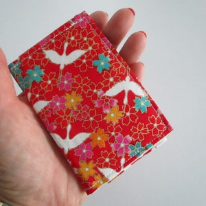 Cartera con grulla asiática, tarjetero, billetera para tarjetas de crédito, billetera para mujer, porta credencial o identificación