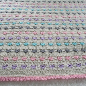 Hearts Crochet Blanket Pattern: Easy Beginner Afghan (PDF Pattern)