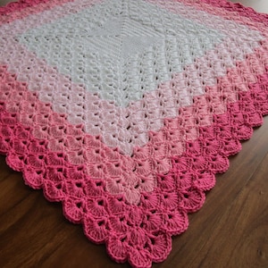 Ombre Crochet Baby Blanket, Crochet Throw Blanket, Granny Squares, Rainbow Baby Blanket