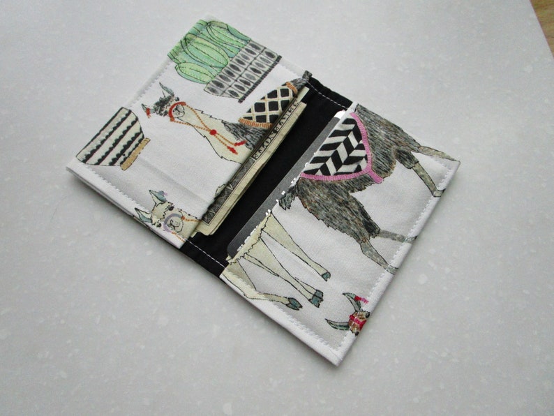 Badge ID Cactus Succulents Womens Wallet Llama Business Card Holder
