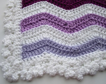 Rainbow Ripple Crochet Blanket Pattern: Beginner-Friendly Flower Edging (PDF Pattern)