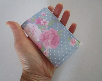 Shabby Chic Floral Business Card Holder: Handmade Credit Card Wallet
