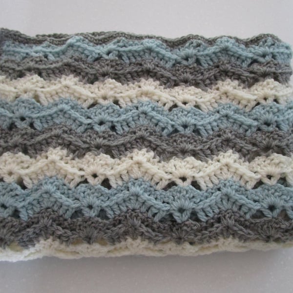 Textured Waves Crochet Blanket Pattern: Any Size Afghan (PDF Pattern)
